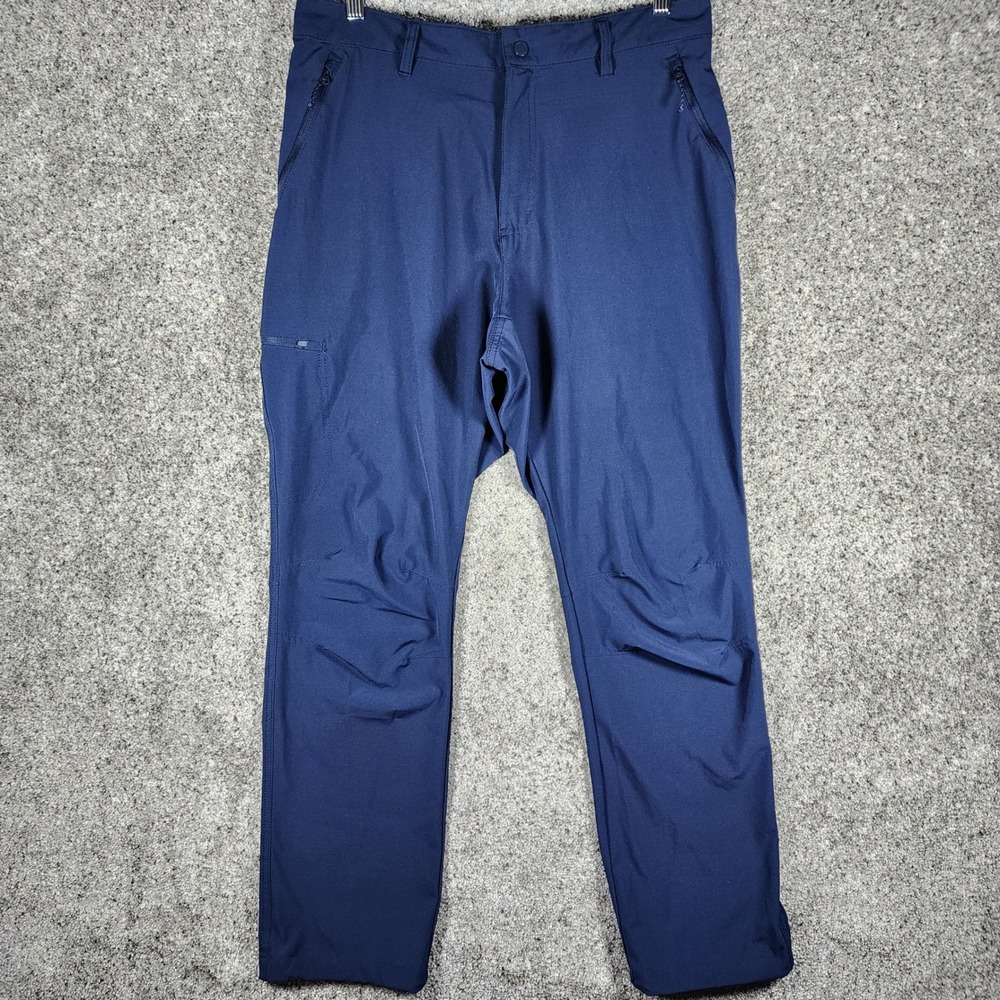 Columbia Hiking Pants Mens 36 Blue Outdoor Cargo Zipper Pockets Excellent